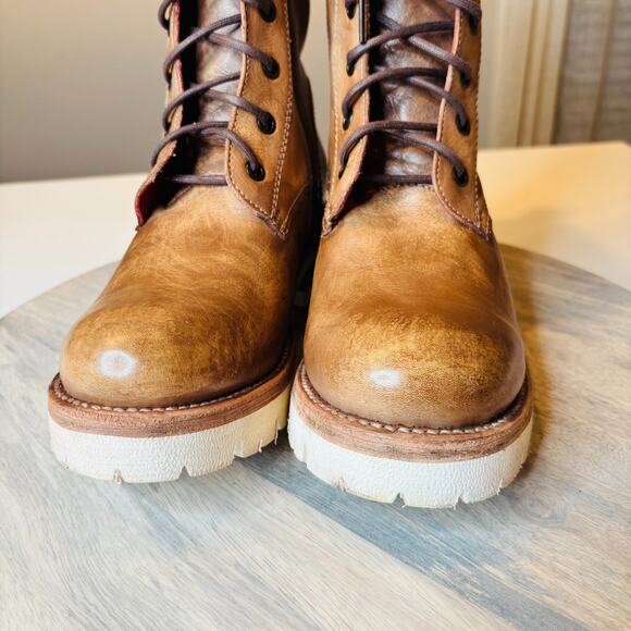 BED | STU Posh Olive Driftwood Lace Up Leather Boots Women's Combat Style 9.5 - Picture 6 of 15